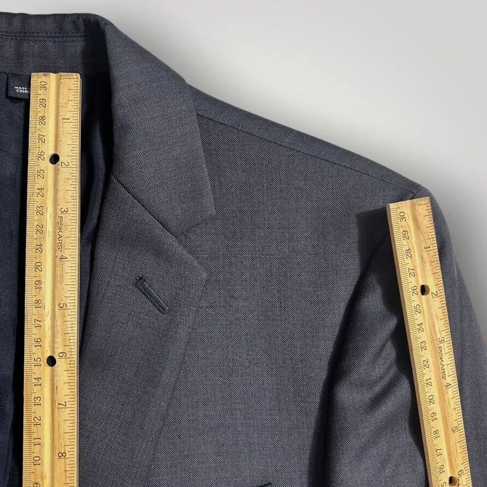 J.CREW THOMPSON Mens Navy Blazer Sport Coat Two Button Suit Jacket 38R Wool
